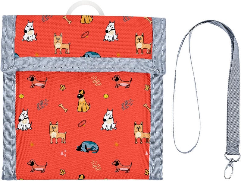 Maplerich Kids Trifold Wallet for Boys 4-12Years, Velcro Wallet with Card Holders, Perfect Children's Birthday Gift - Toddler Wallet for Boys, Trifold Wallet for Kids (cat&dog) - Image 1